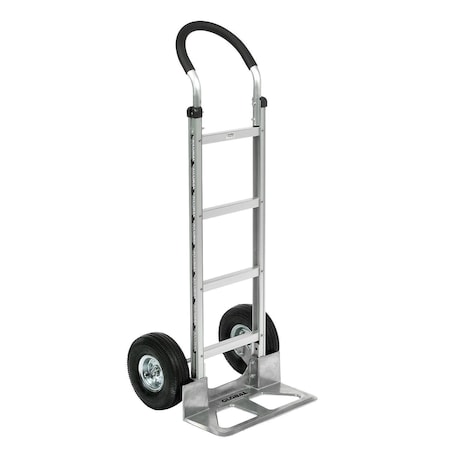 Global Industrial Aluminum Hand Truck Curved Handle, Pneumatic Wheels 168259